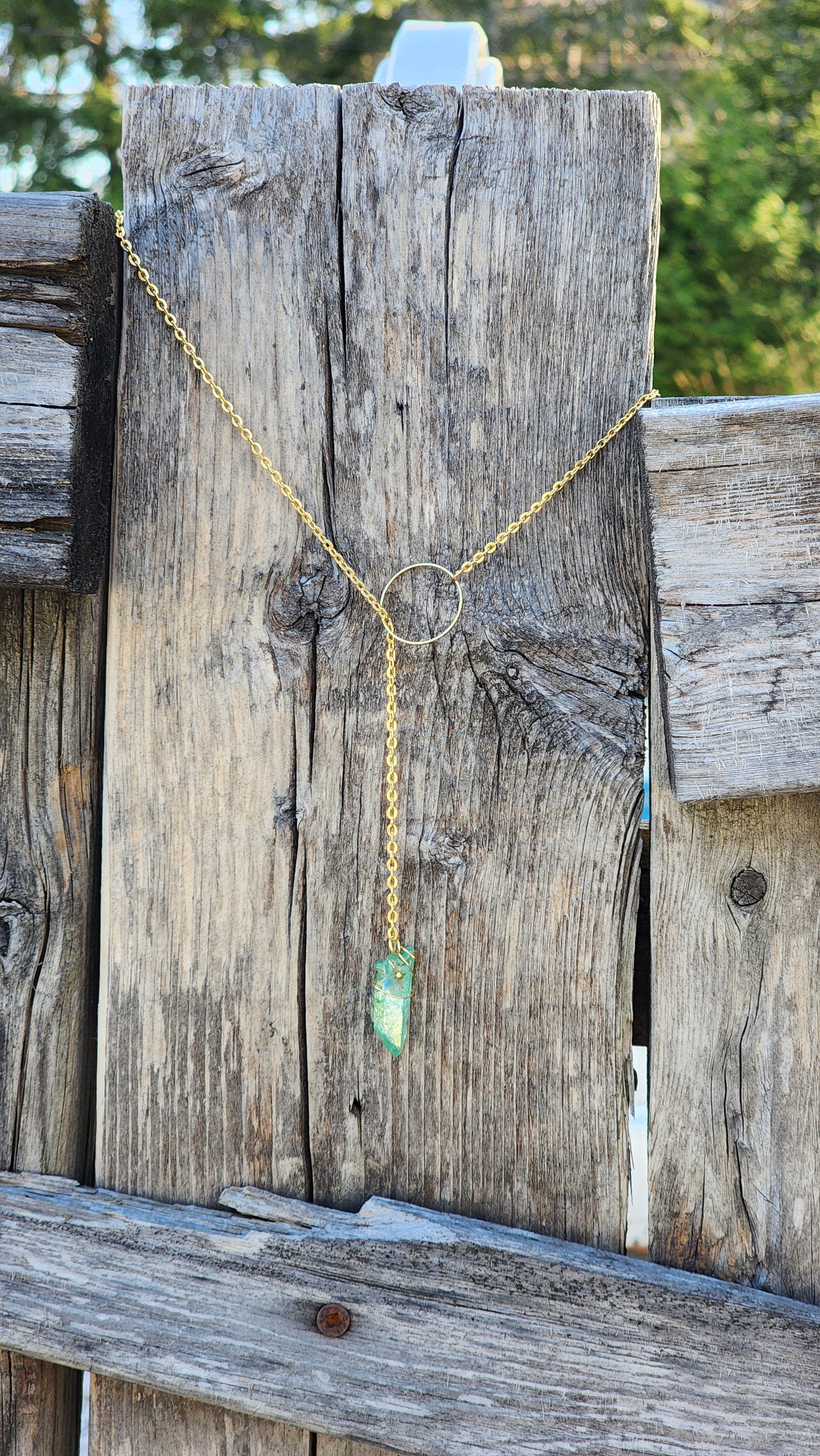 Raw Quartz pendulum chain
