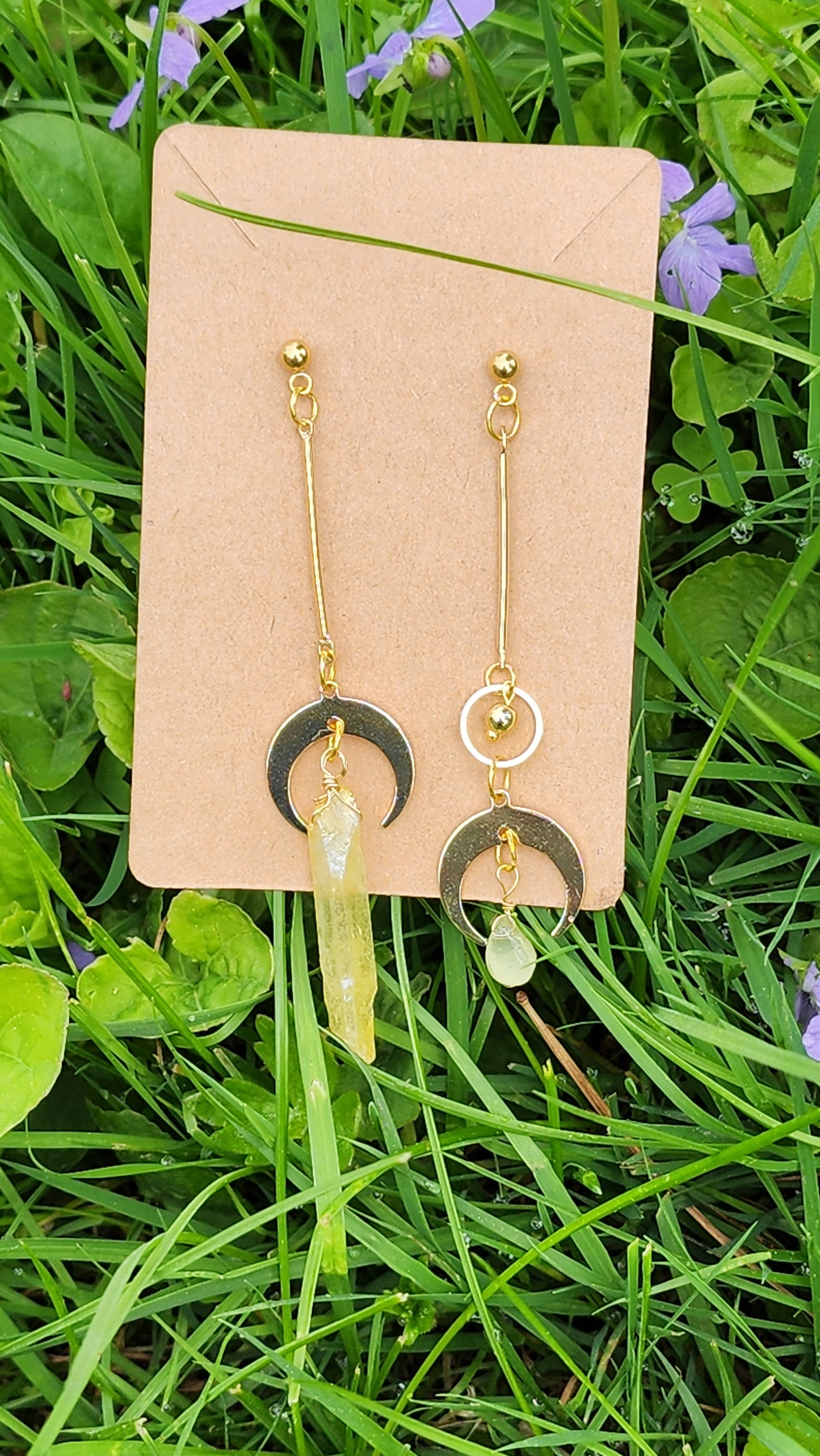Witchy Golden Moon Earrings