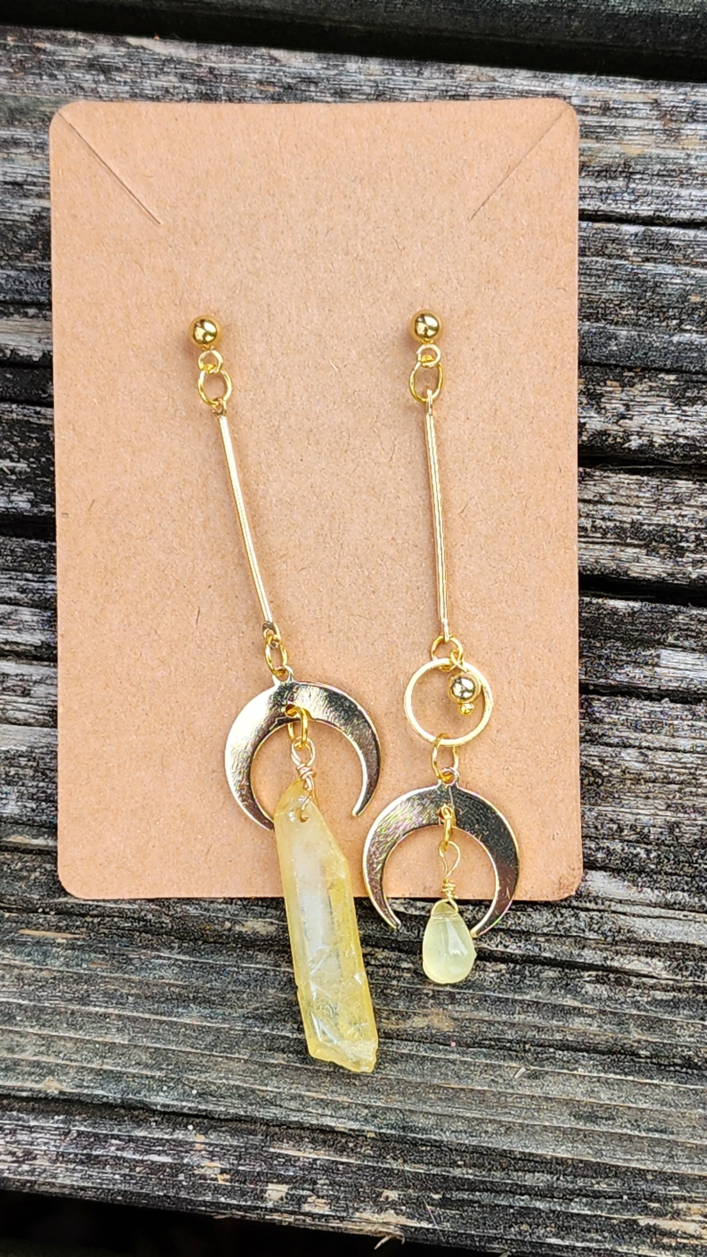 Witchy Golden Moon Earrings