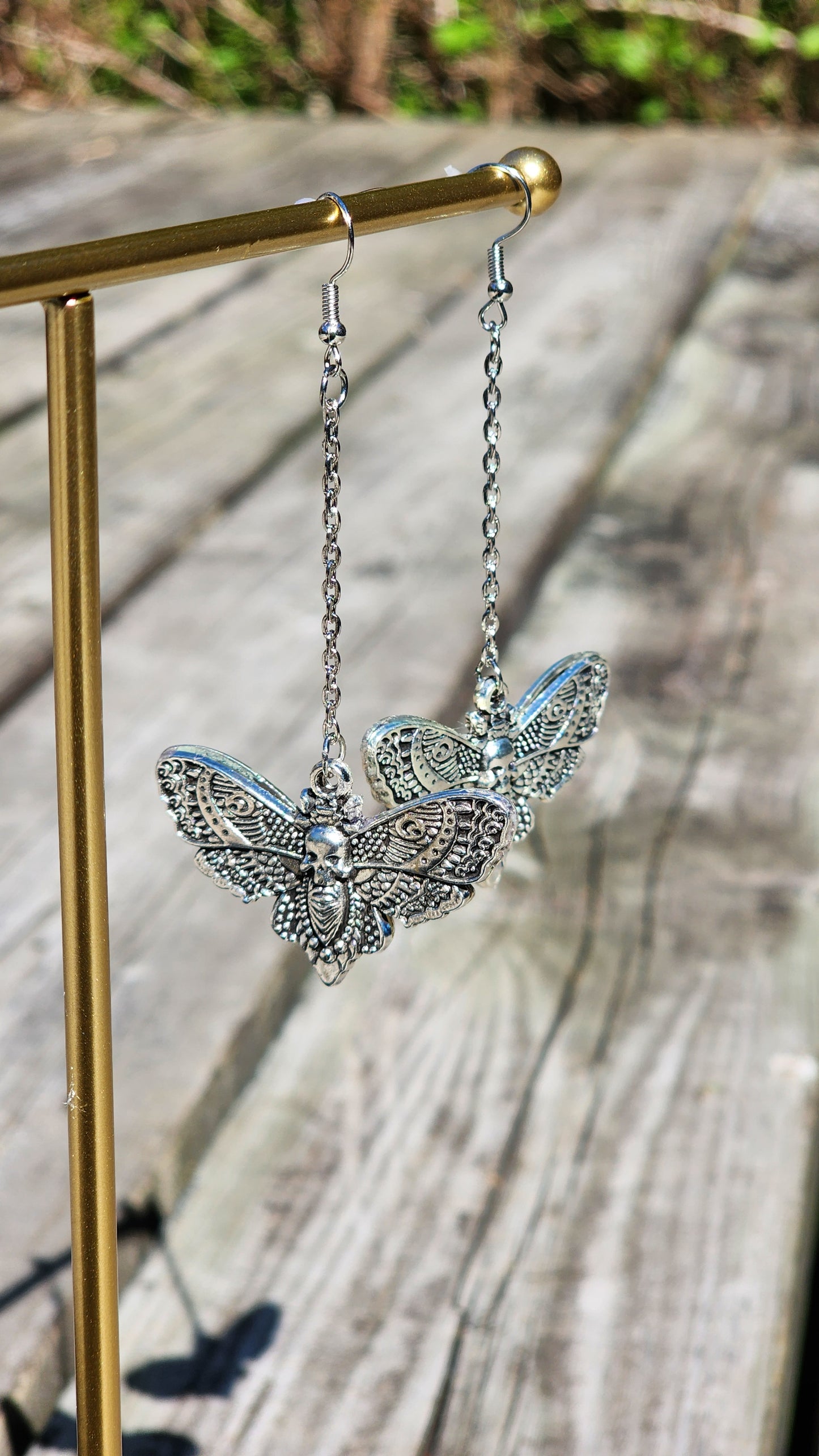 Boucles d'oreilles Papillon Sphinx tête de mort
