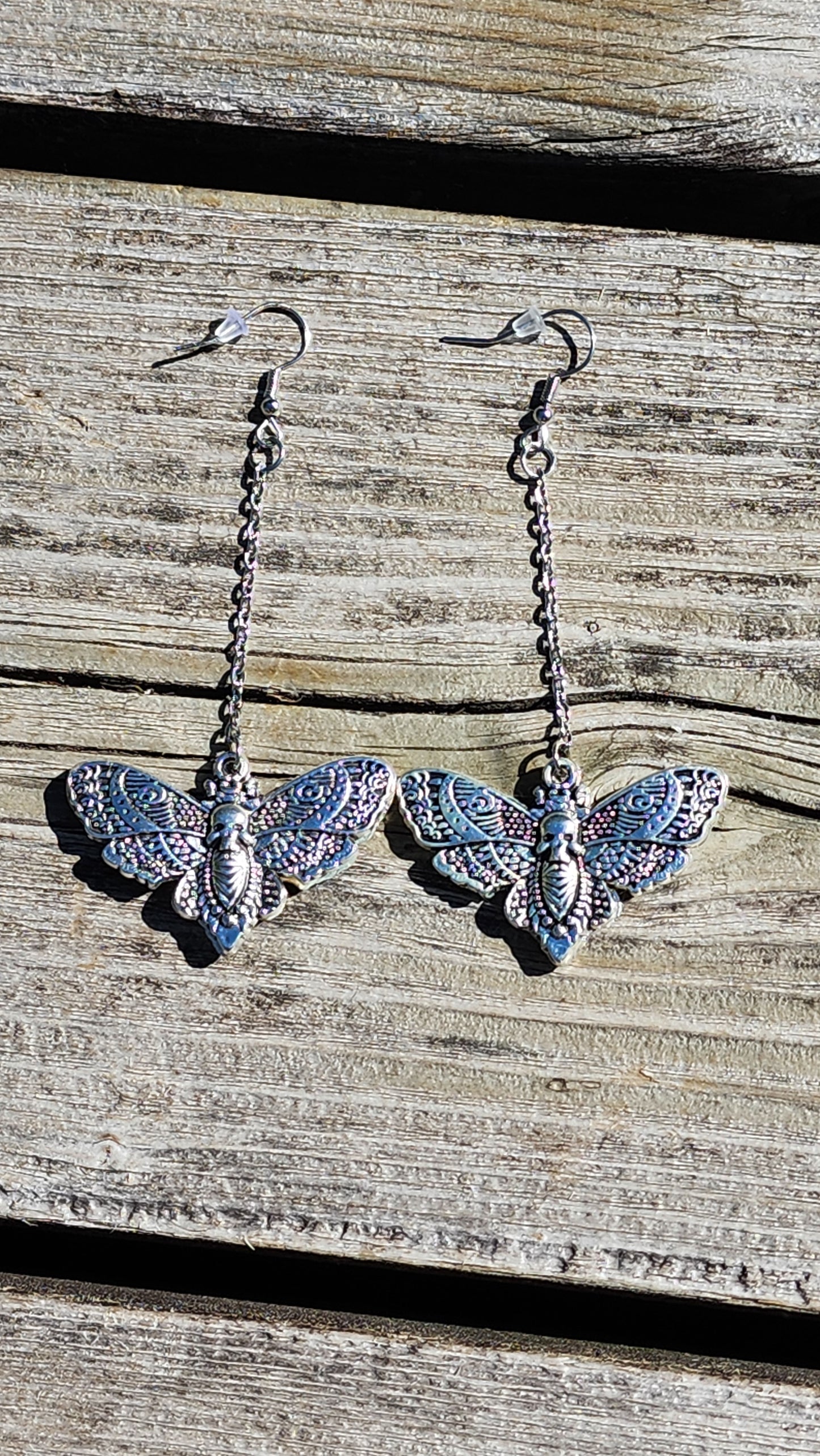 Boucles d'oreilles Papillon Sphinx tête de mort