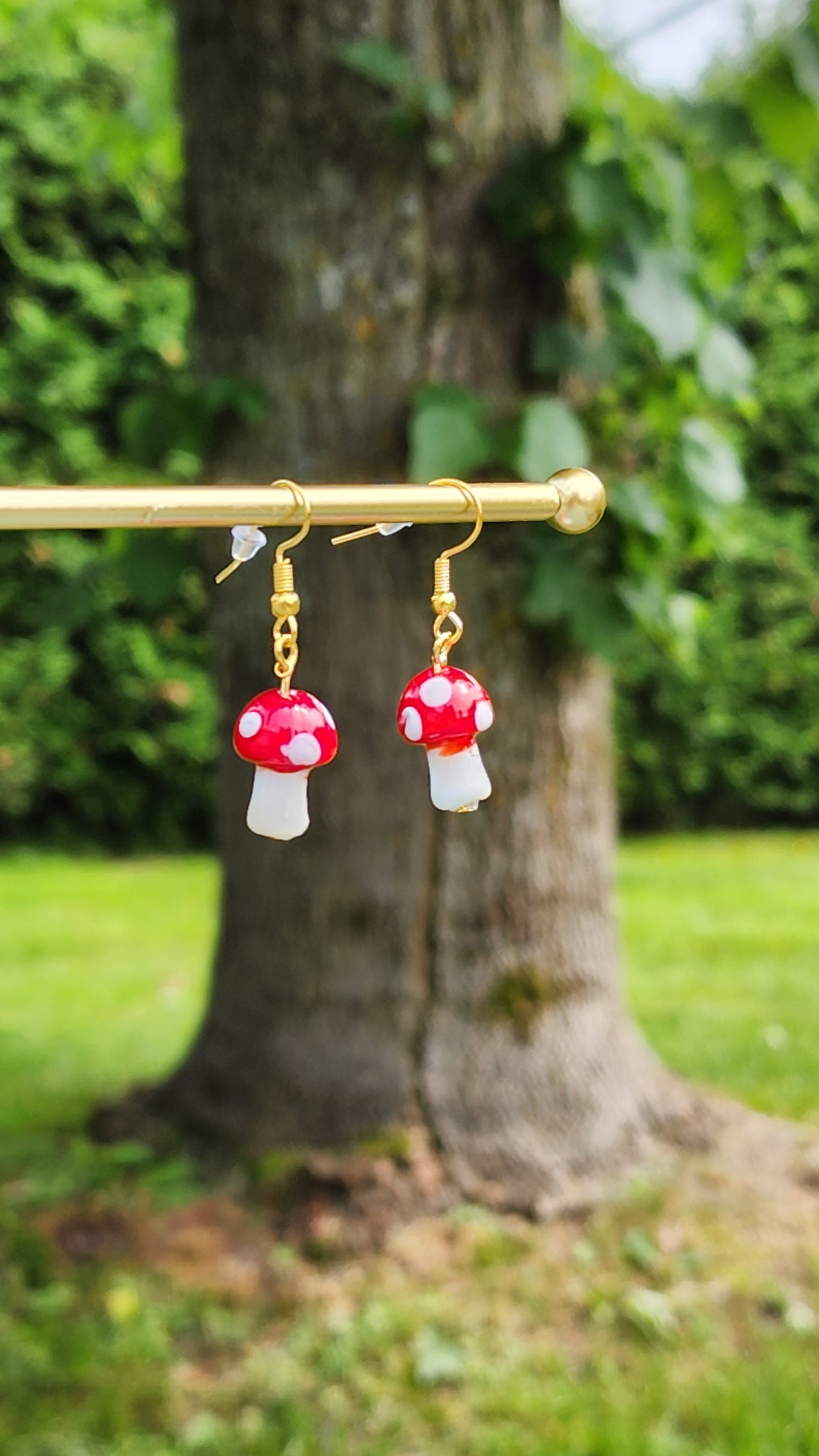 Boucles d'oreilles Champignons rouges