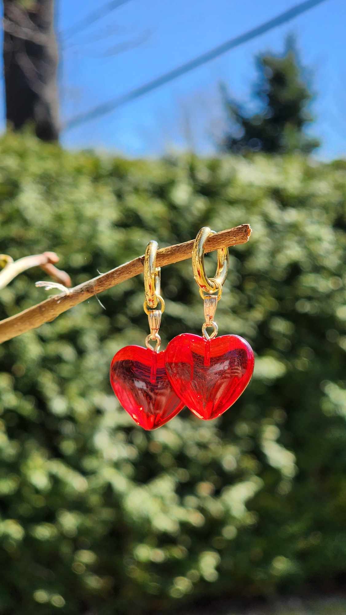 Boucles d'oreilles As de coeur rouges