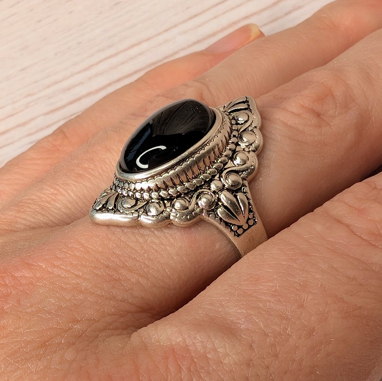 Bague Agate noire