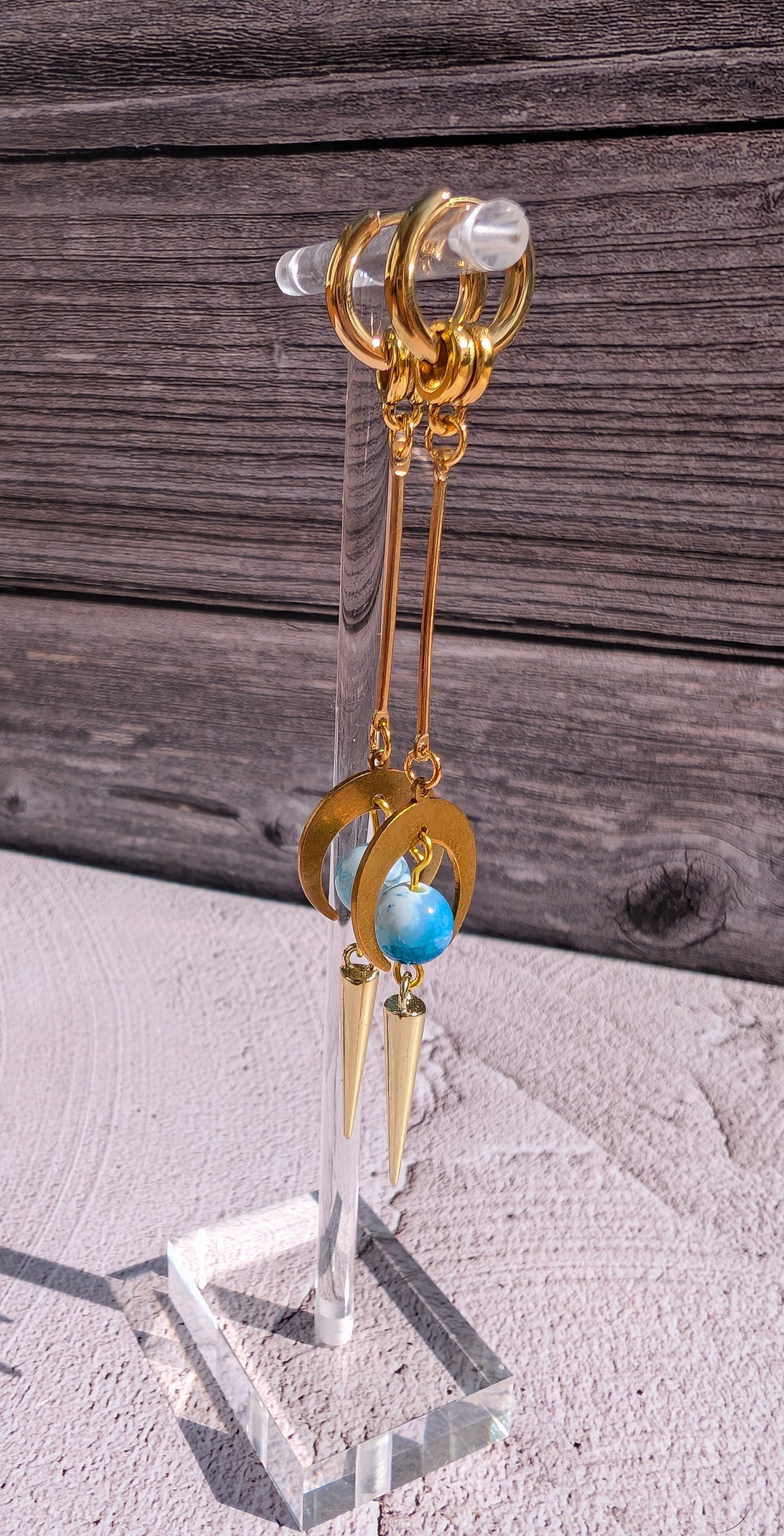 Boucles d'oreilles Croissant d'Azur