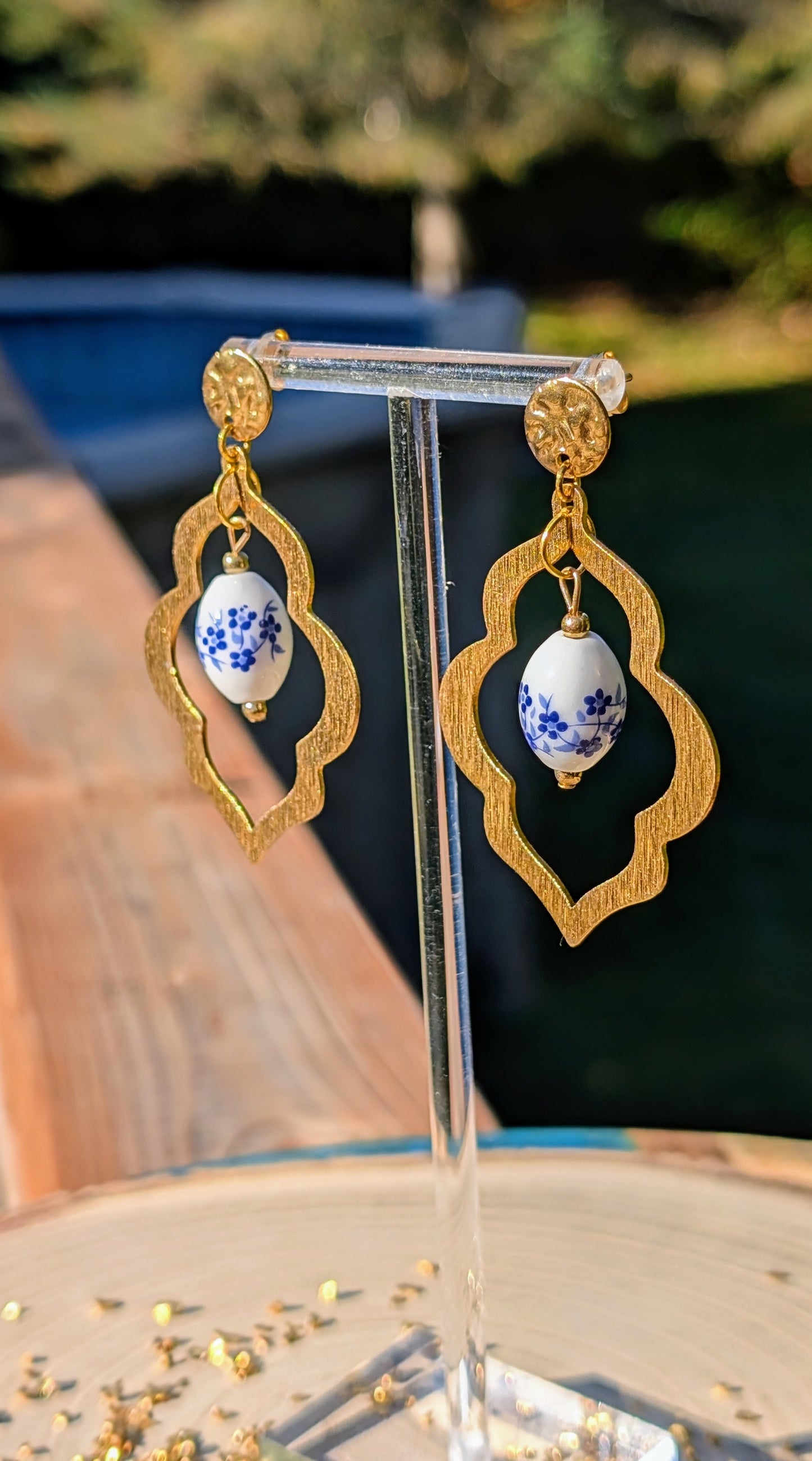 Boucles d'oreilles Porcelaine Antique