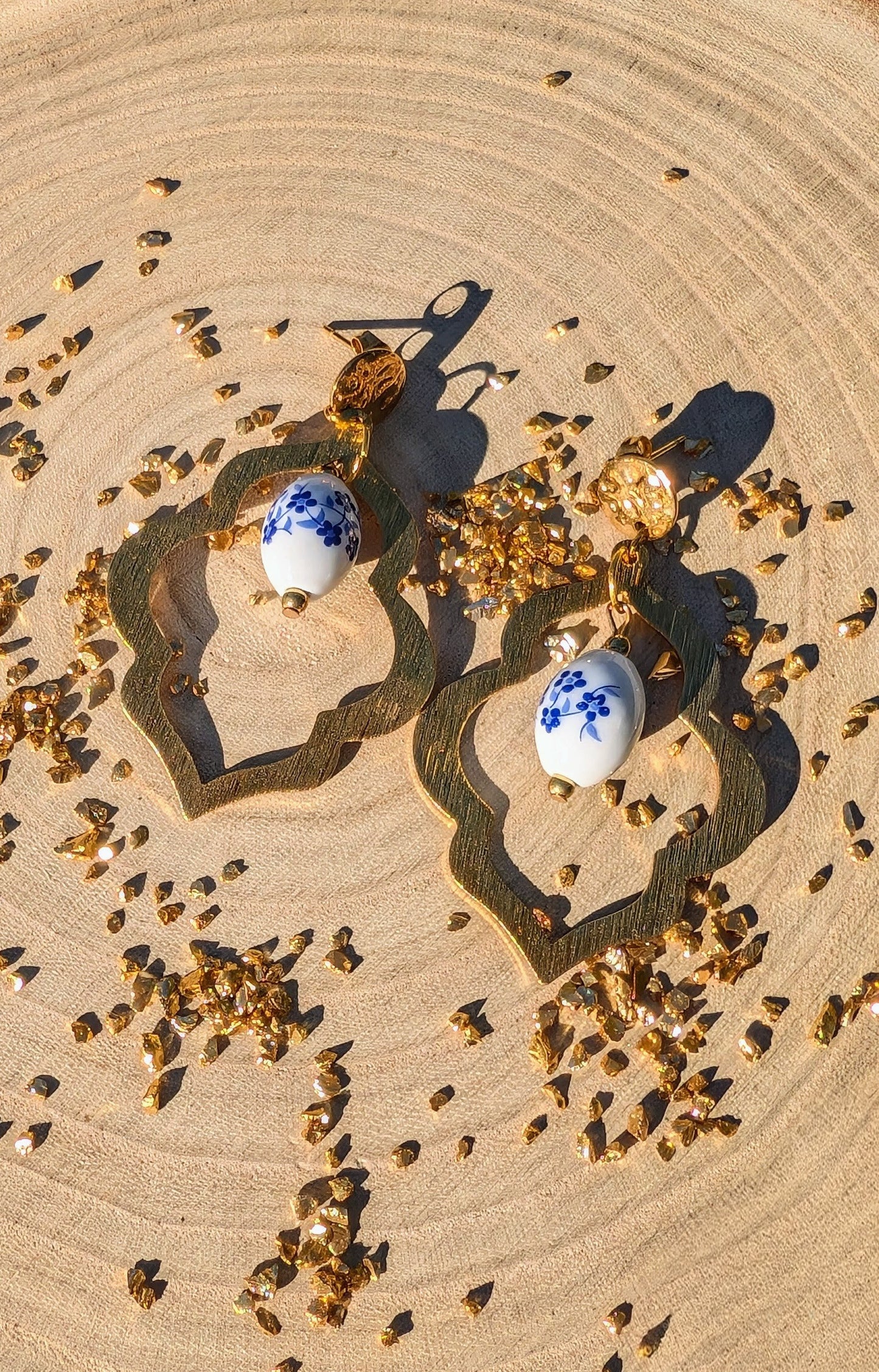 Boucles d'oreilles Porcelaine Antique