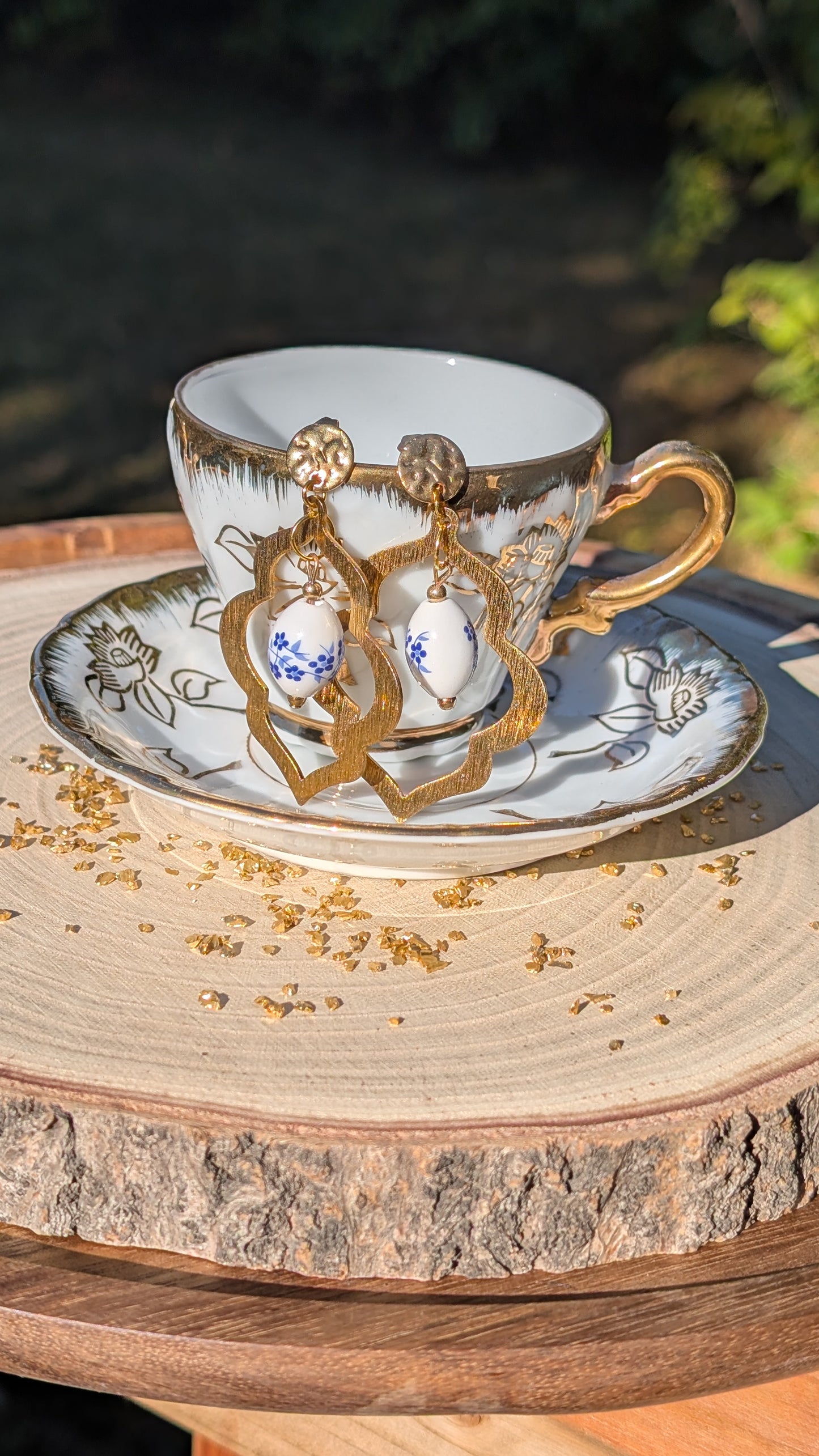 Boucles d'oreilles Porcelaine Antique