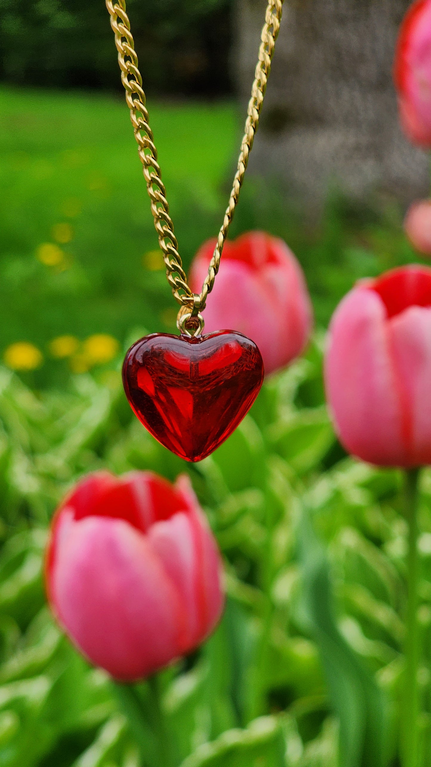 Chaîne cubaine pendentif coeur Amour