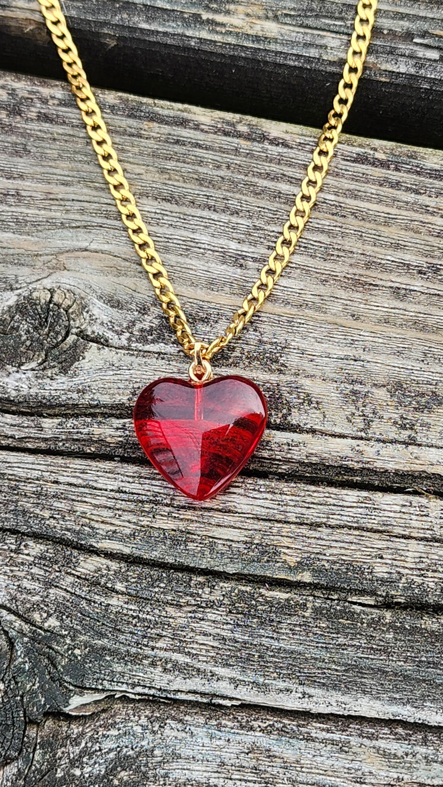 Chaîne cubaine pendentif coeur Amour