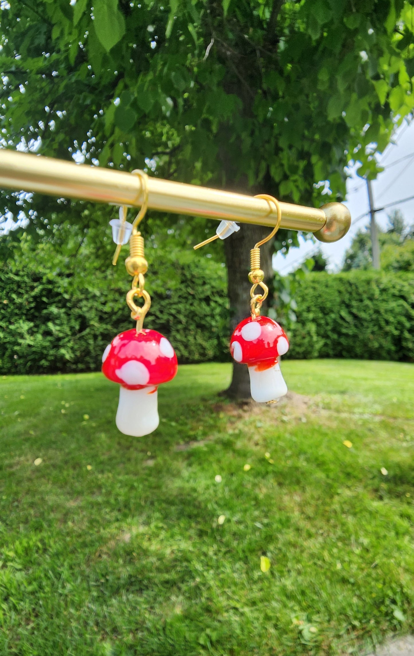 Boucles d'oreilles Champignons rouges