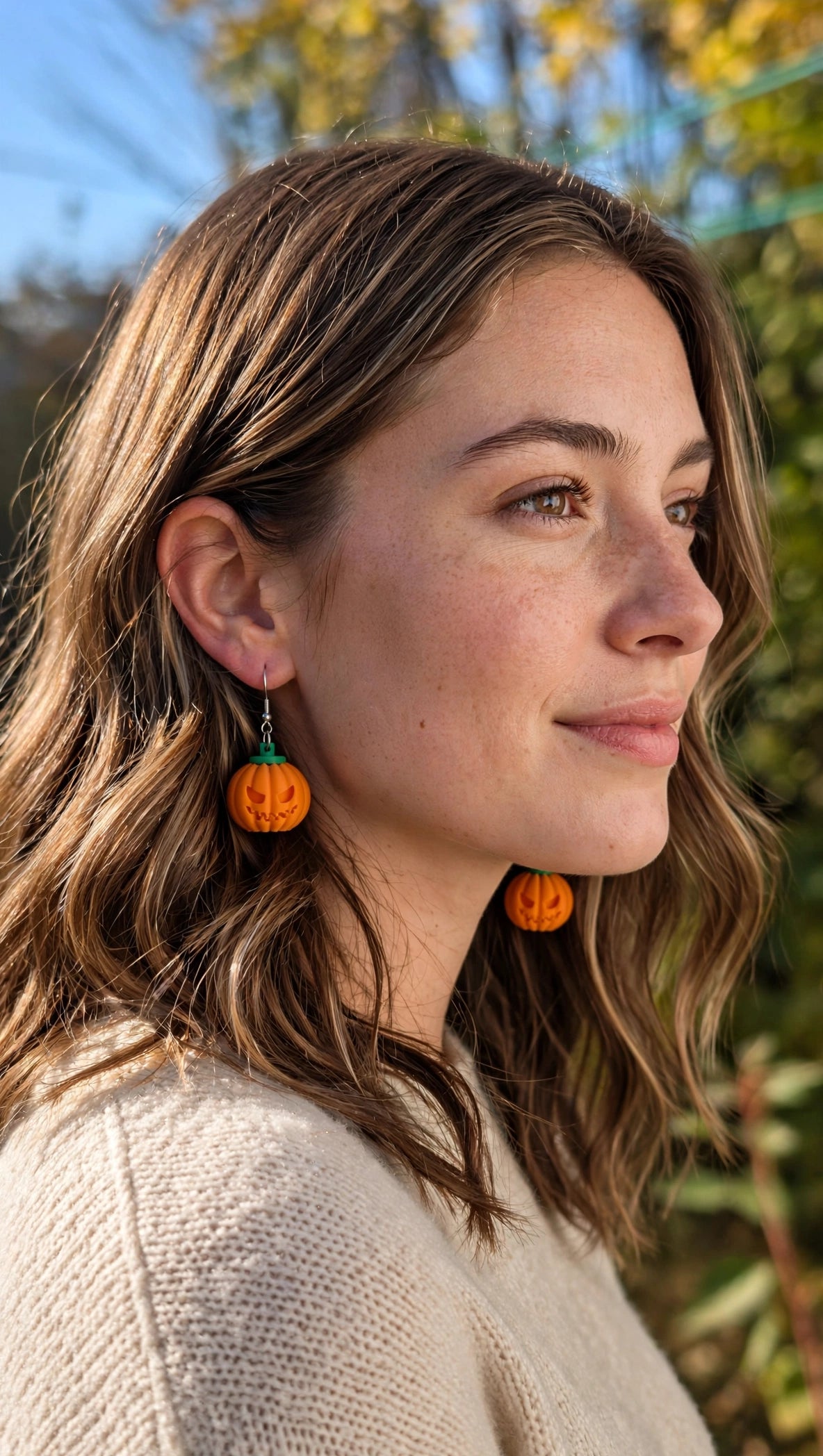 Boucles d'oreilles Citrouilles Enflammées