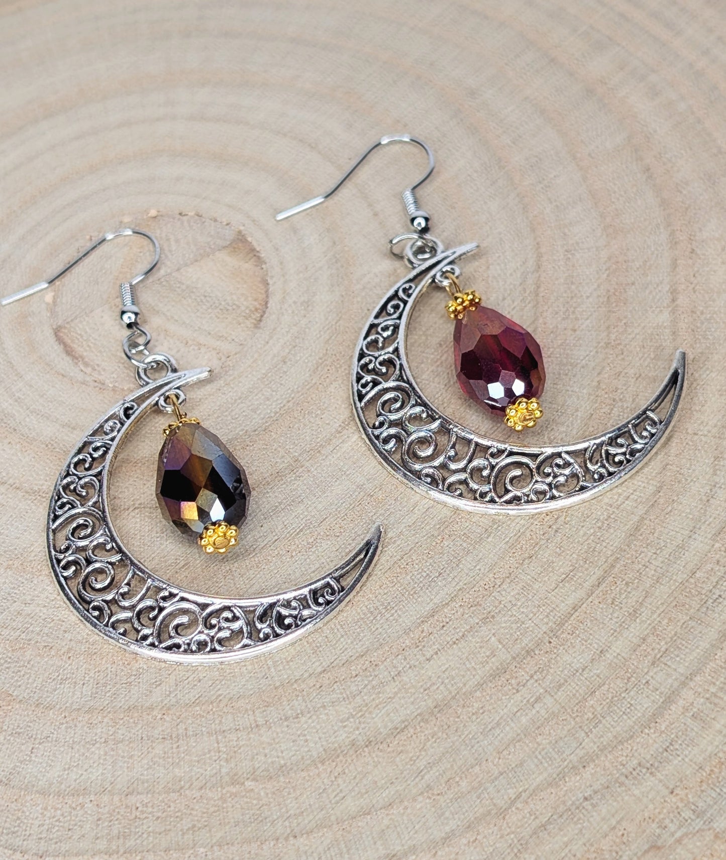 Boucles d'oreilles Lune Mystique