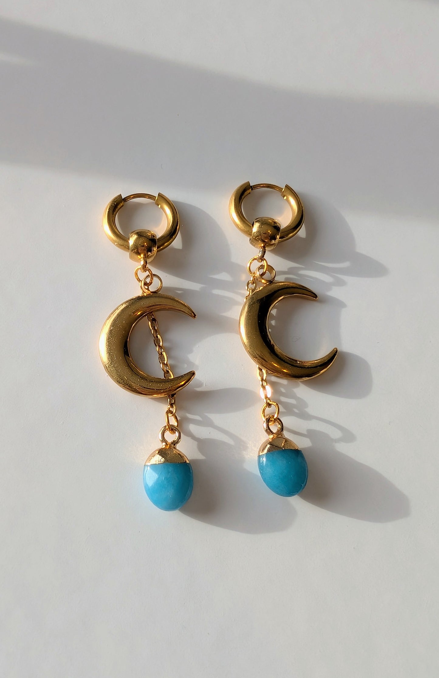 Boucles d'oreilles Lune de Jade