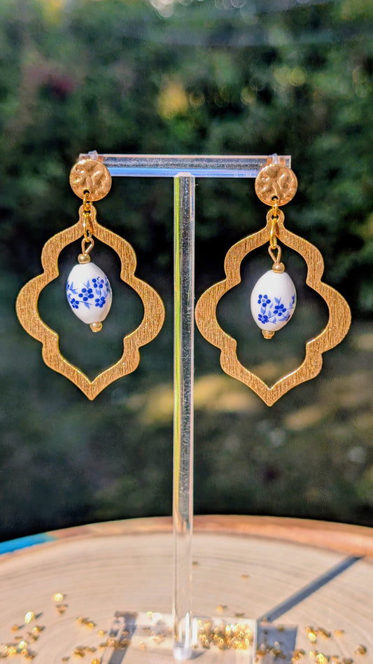 Boucles d'oreilles Porcelaine Antique