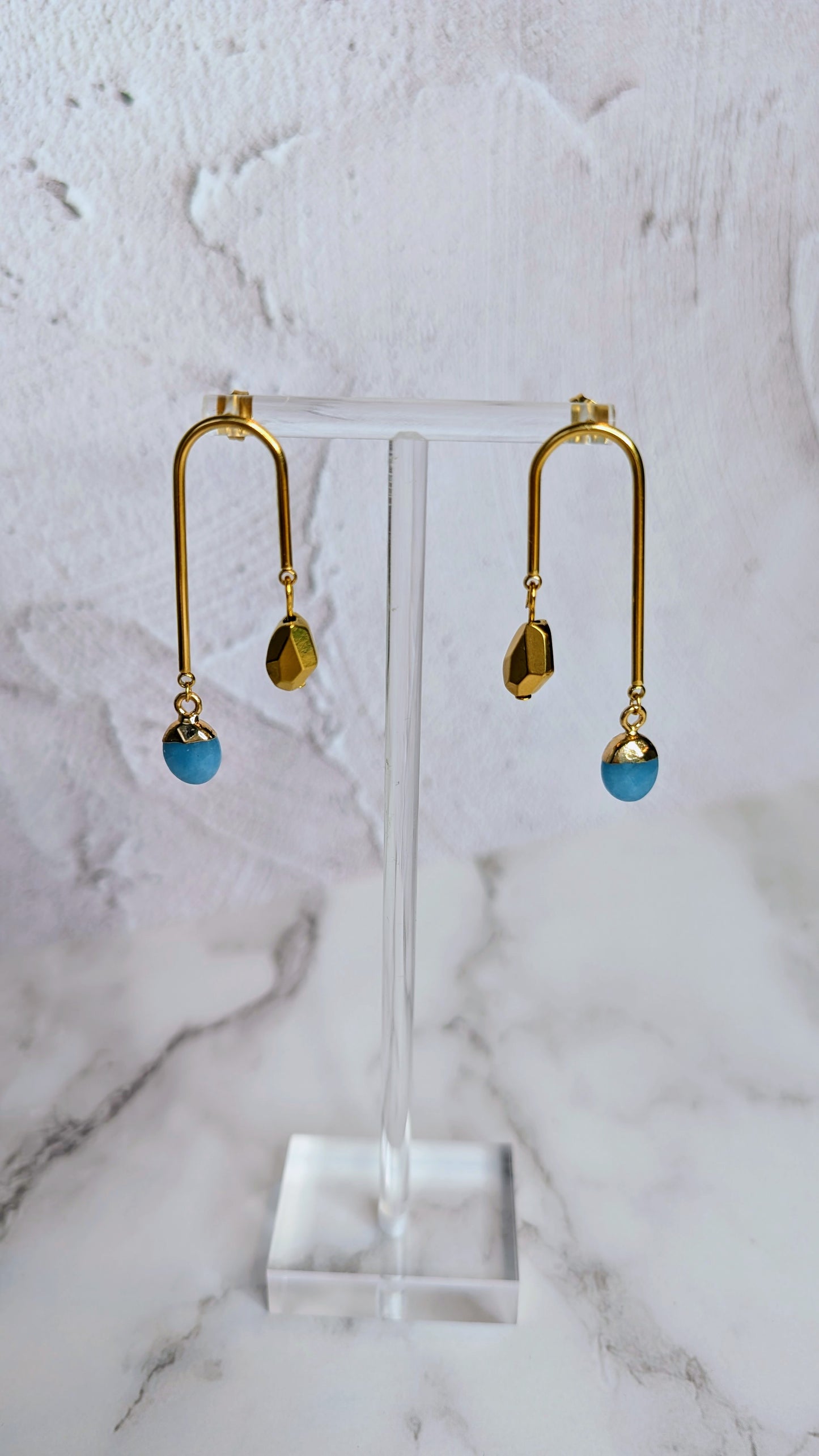 Boucles d'oreilles Jade Or