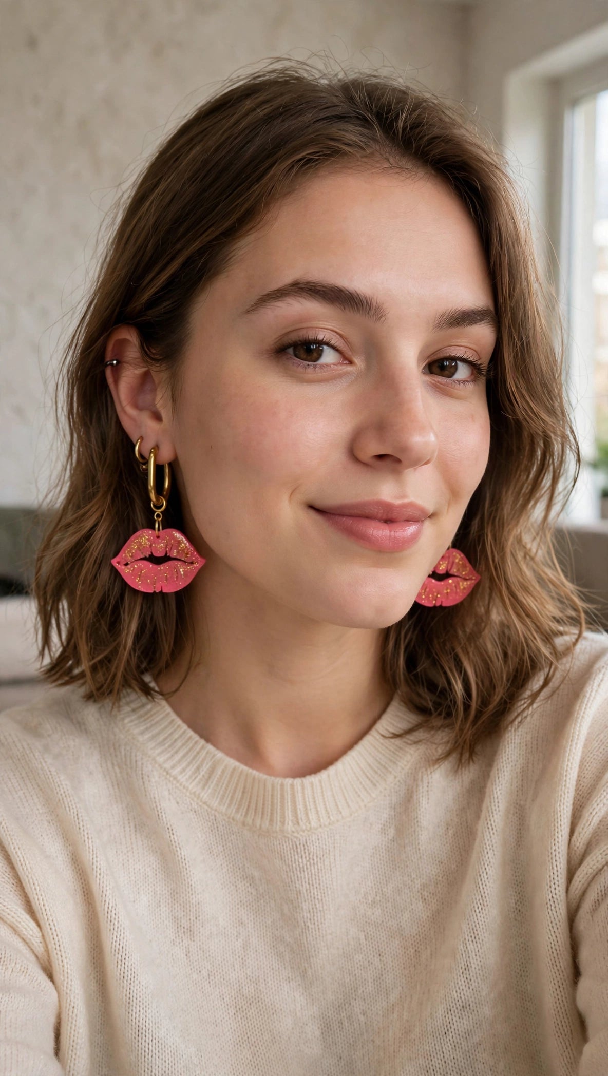 Boucles d'oreilles Bisous Paillettés
